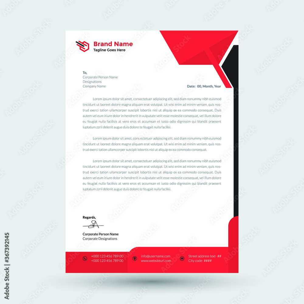 Abstract Corporate Business Letterhead Design Template