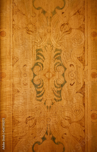 Wood pattern decorative bas-relief on the surface