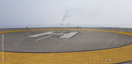 view of the helideck on the vessel  photo