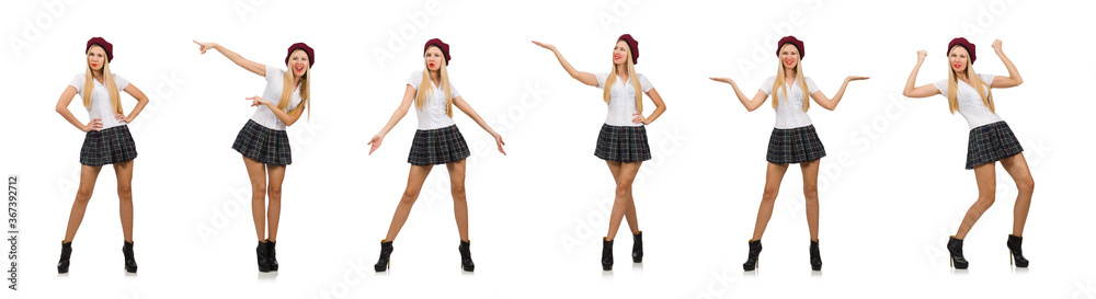 Woman in fashion concept isolated on white Woman in fashion concept isolated on white