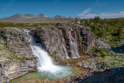 waterfall in the mountains