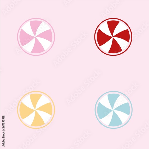 Candy color set. Sweet icon