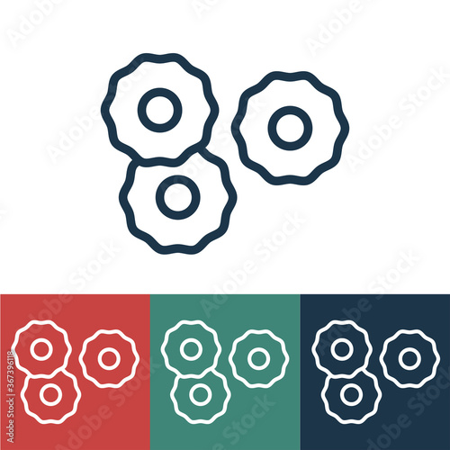 Linear vector icon with cheese up