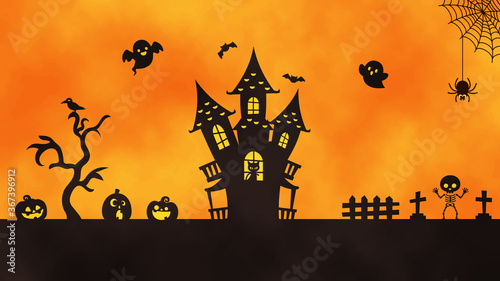 オシャレなハロウィンの水彩カード