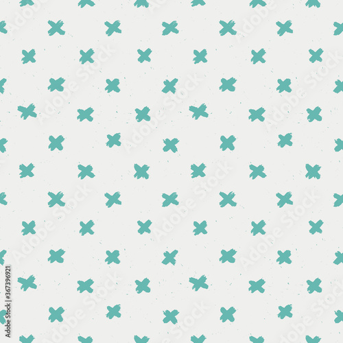 pastel off white and teal medium cross x's candy grunge seamless pattern great for branding and packaging design