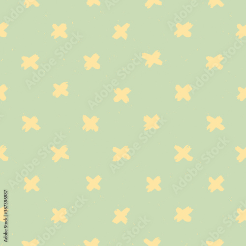 pastel green and yellow big cross x's candy grunge seamless pattern great for branding and packaging design