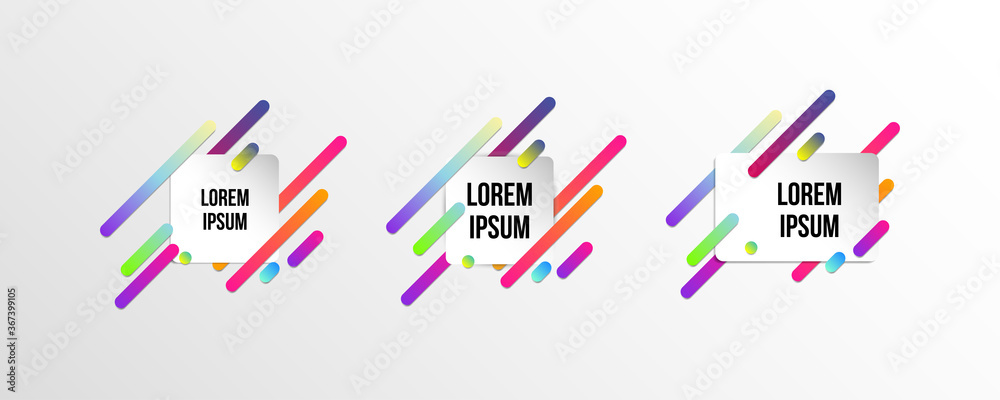 Set of colorful templates with abstract gradient shapes. Neon color lines and cards in a modern trendy design style Set of colorful templates with abstract gradient shapes. Neon color lines and cards in a modern trendy design style