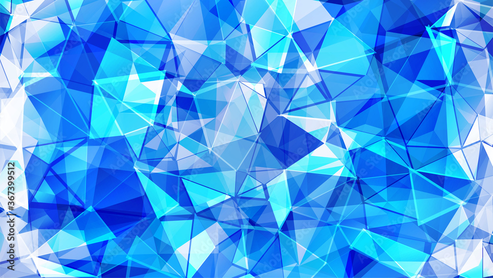 Bright polygon background. Blue low poly wallpaper. Abstract triangular ...