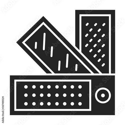 Fabric samples palette black line icon. Different types and colors of fabric. Depends on the taste of the buyer. Pictogram for web page, mobile app, promo. UI UX GUI design element. Editable stroke