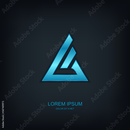 Vector triangular abstract logotype, Stylized business logo idea, Vector illustration Eps 10