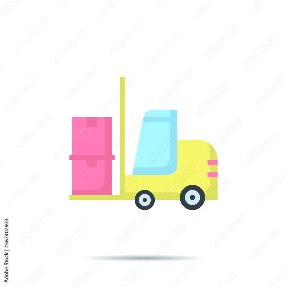 Forklift icon logo flat style vector illustration Forklift icon logo flat style vector illustration
