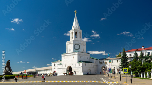 KAZAN, Russia - June 21 2020: Spasskaya tower of the Kazan Kremlin photo