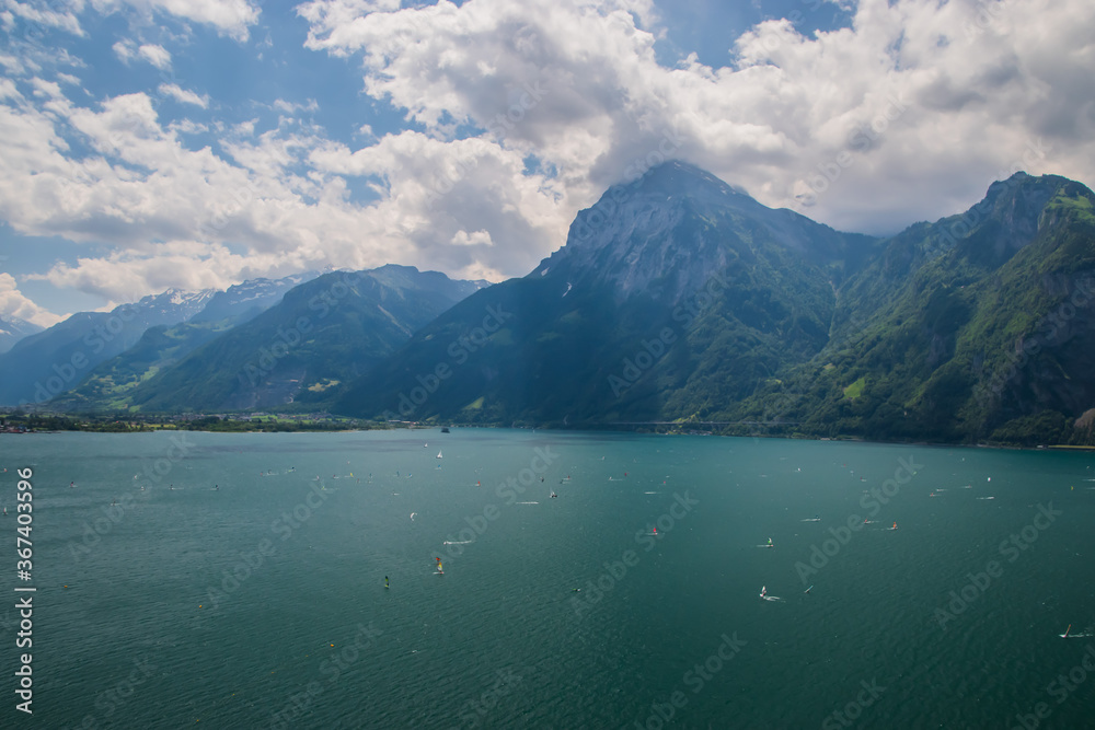 Beautiful swiss alpine landscape with lake Lucerne. Beautiful swiss alpine landscape with lake Lucerne.