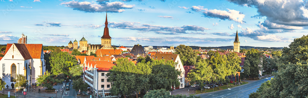 Panorama Altstadt Osnabrück - obrazy, fototapety, plakaty 