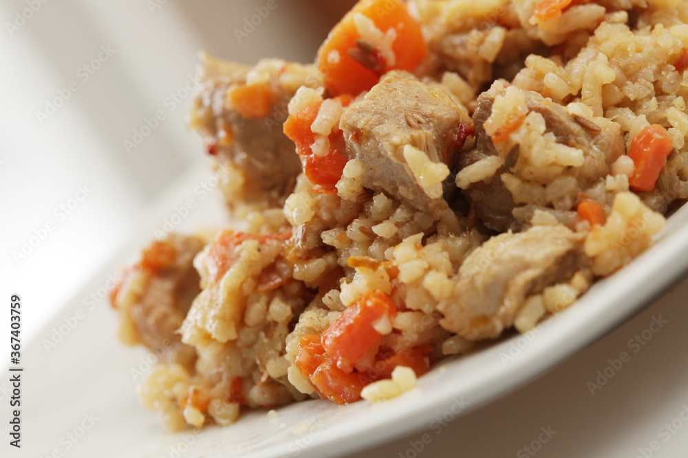 delicious pilaf with meat delicious pilaf with meat
