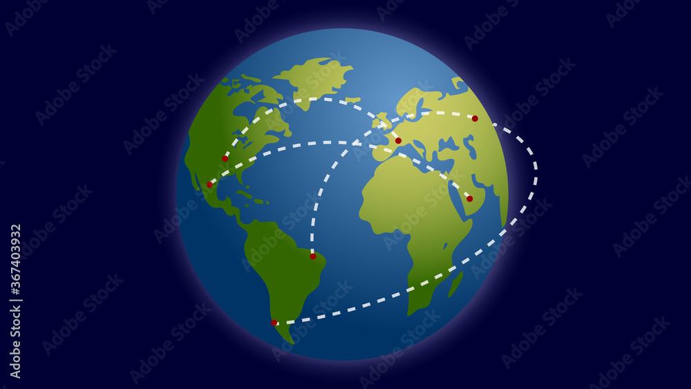 Fototapeta premium Vector model of Planet Earth on the dark background 