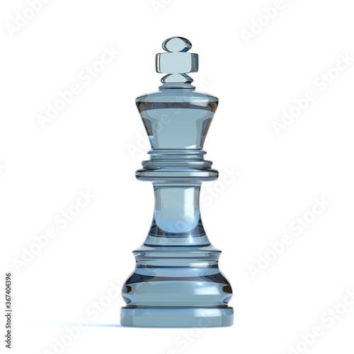Glass king chess piece 3D