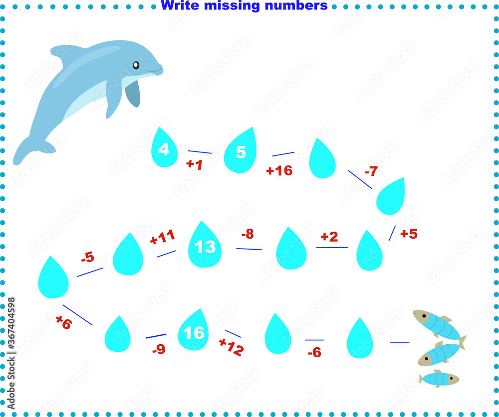 Math educational games for children. Fill in the line, write the ...