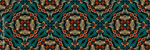 Bandana print. Women's shawl with floral pattern. Mediterranean wallpaper. Portuguese tile azulejo. Turkish ornament. Spanish porcelain. Ceramic dishes. 