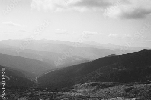 mountain landscape with clouds