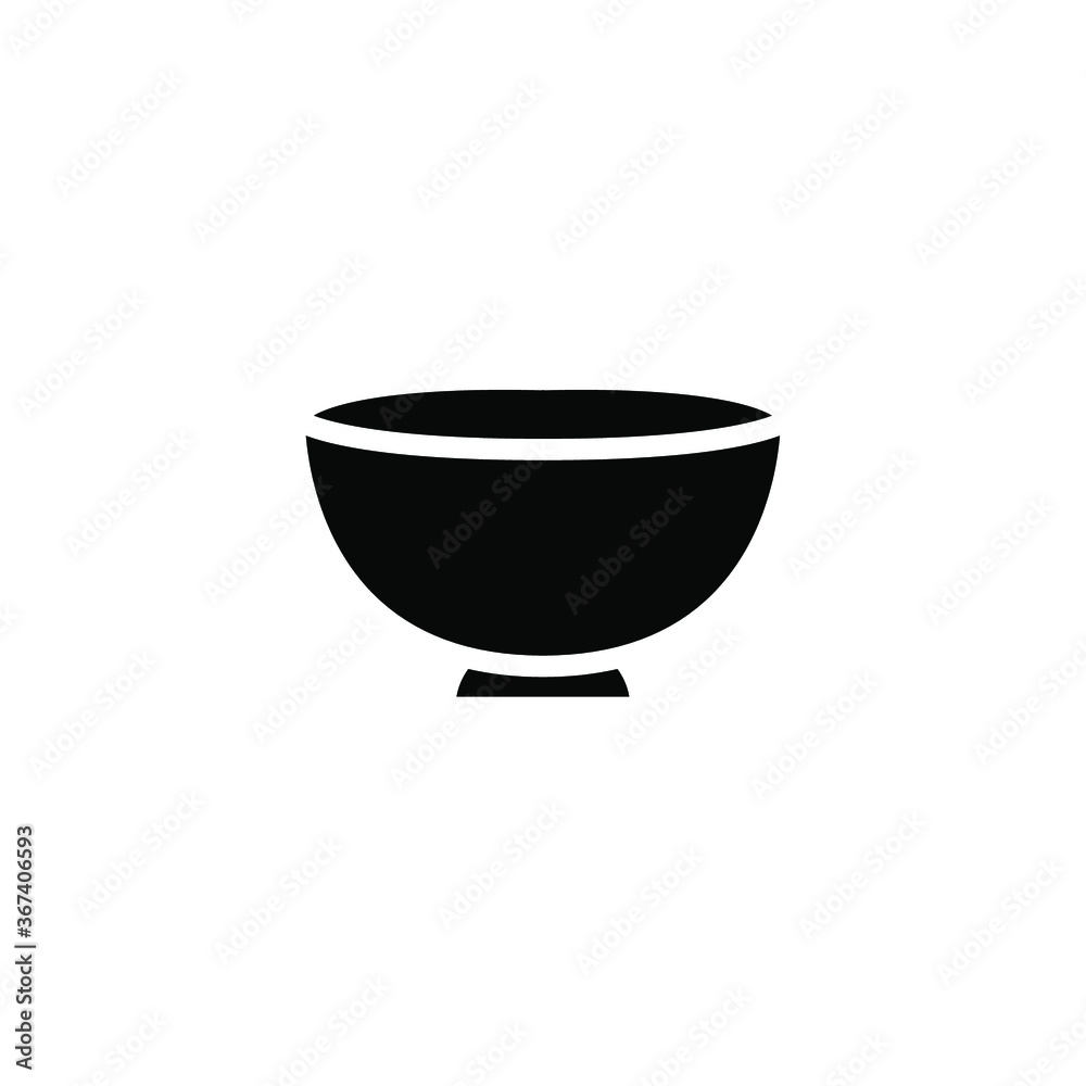 Empty bowl icon for kitchen utensil can be use for asian food style. Oriental Soup plate element in trendy style. Silhouette solid symbol. Vector illustration. Design on white background. EPS10 Empty bowl icon for kitchen utensil can be use for asian food style. Oriental Soup plate element in trendy style. Silhouette solid symbol. Vector illustration. Design on white background. EPS10