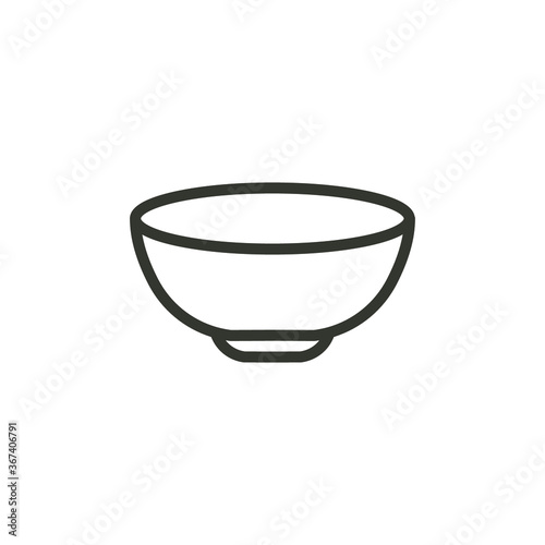 Round bowl icon for kitchen utensil can be use for asian food style. Soup element in trendy style. Pot for serving dish in chinese restaurant sign. Vector illustration Design on white background EPS10