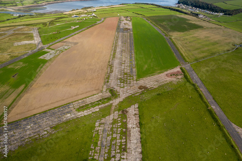 Fotografie Aerial view of an abandoned airfield