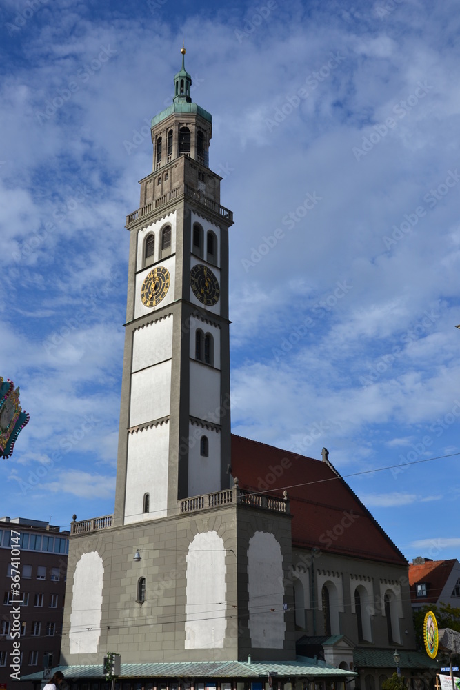 Perlachturm on the central square of Augsburg