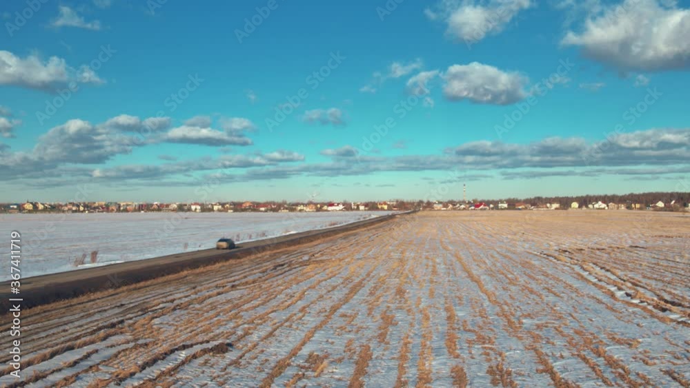 Flight over winter fields and forests in the suburbs of St. Petersburg 26 Flight over winter fields and forests in the suburbs of St. Petersburg 26