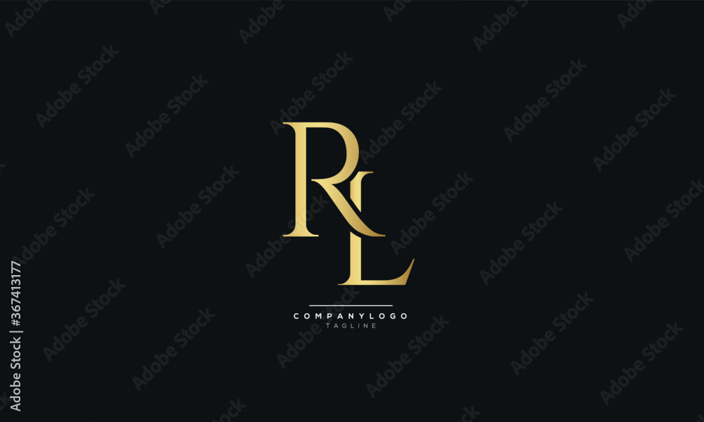 Naklejka premium RL Letter Business Logo Design Alphabet Icon Vector Symbol