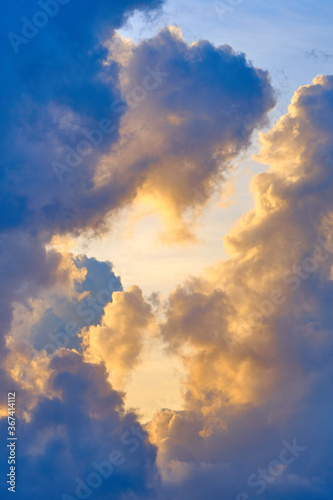 Clouds in the tropical sky. Abstract nature background.