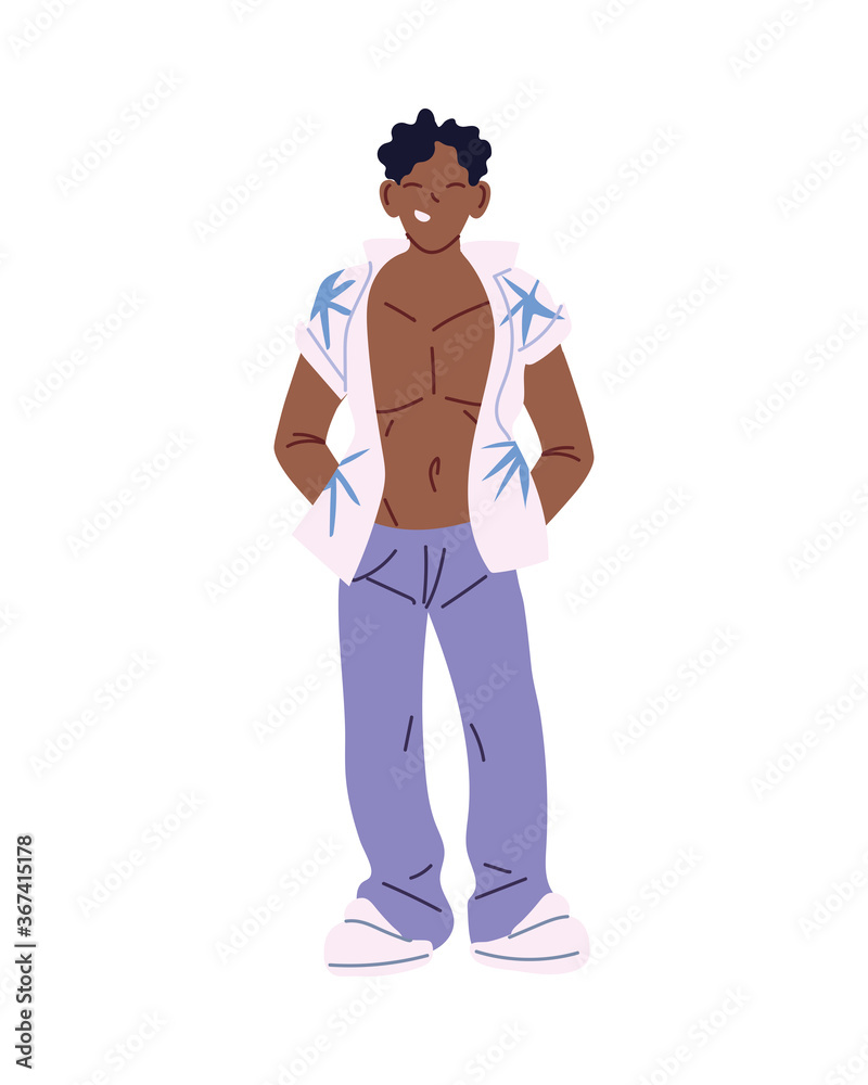 Isolated black man cartoon vector design
