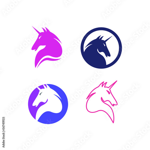 Free Download Unicorn logo design template illustrations. - GFXLoad