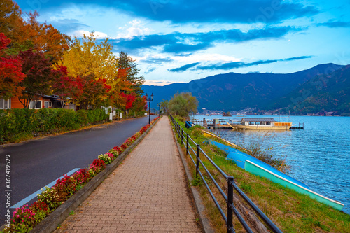 Japan. Kawaguchiko Waterfro...