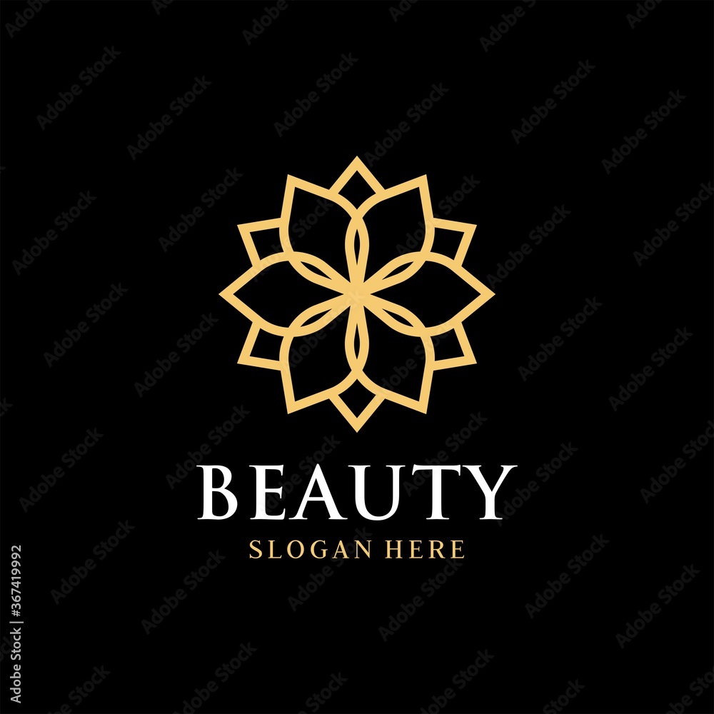 Luxury Beauty Flower Logo Vector Design