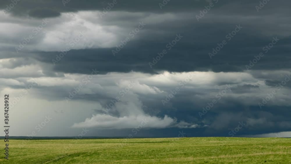 Time lapse of Tornadic Cell over Grassy Field Time lapse of Tornadic Cell over Grassy Field