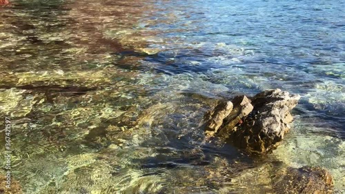 Clear green sea close-up. Crvena Glavica, Montenegro  photo