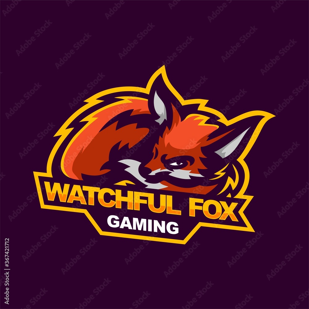 sleeping fox logo for e-sport gaming mascot logo sleeping fox logo for e-sport gaming mascot logo