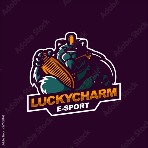 lucky cat logo for e-sport gaming mascot logo