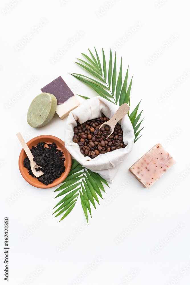 Set of Soap Eco Bag, bamboo toothbrush, natural Eco cosmetics products and tools. Vertical Set of Soap Eco Bag, bamboo toothbrush, natural Eco cosmetics products and tools. Vertical