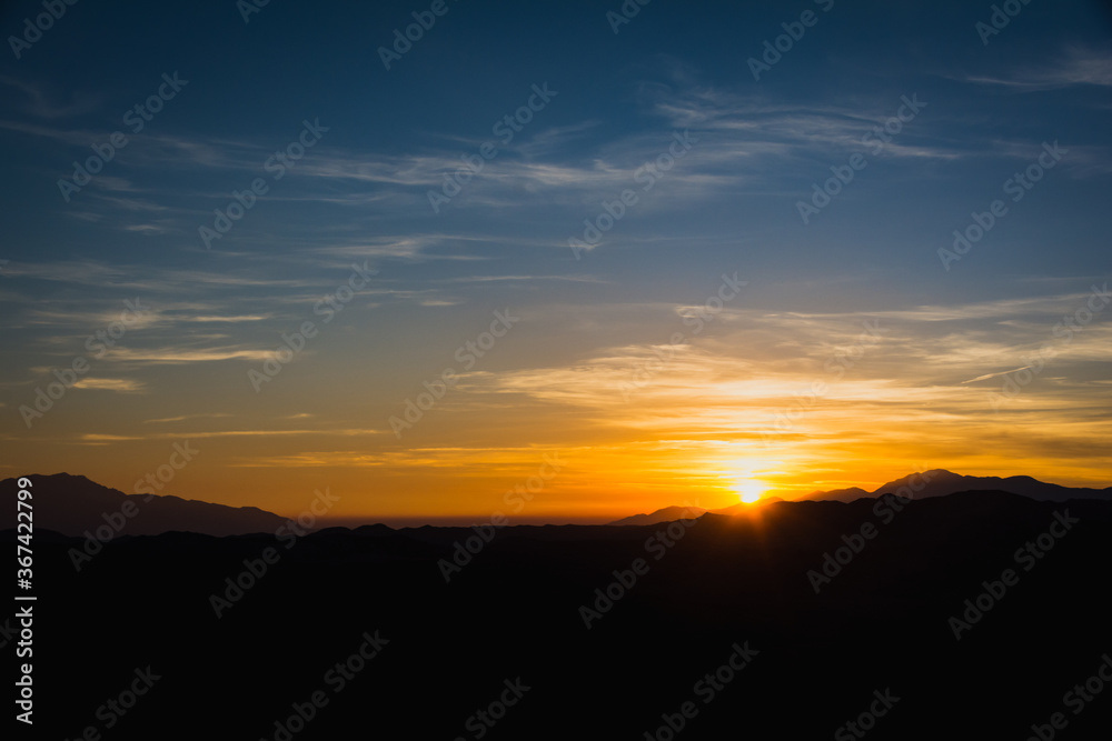 Landscape View of Sunset at Joshua Tree National Park