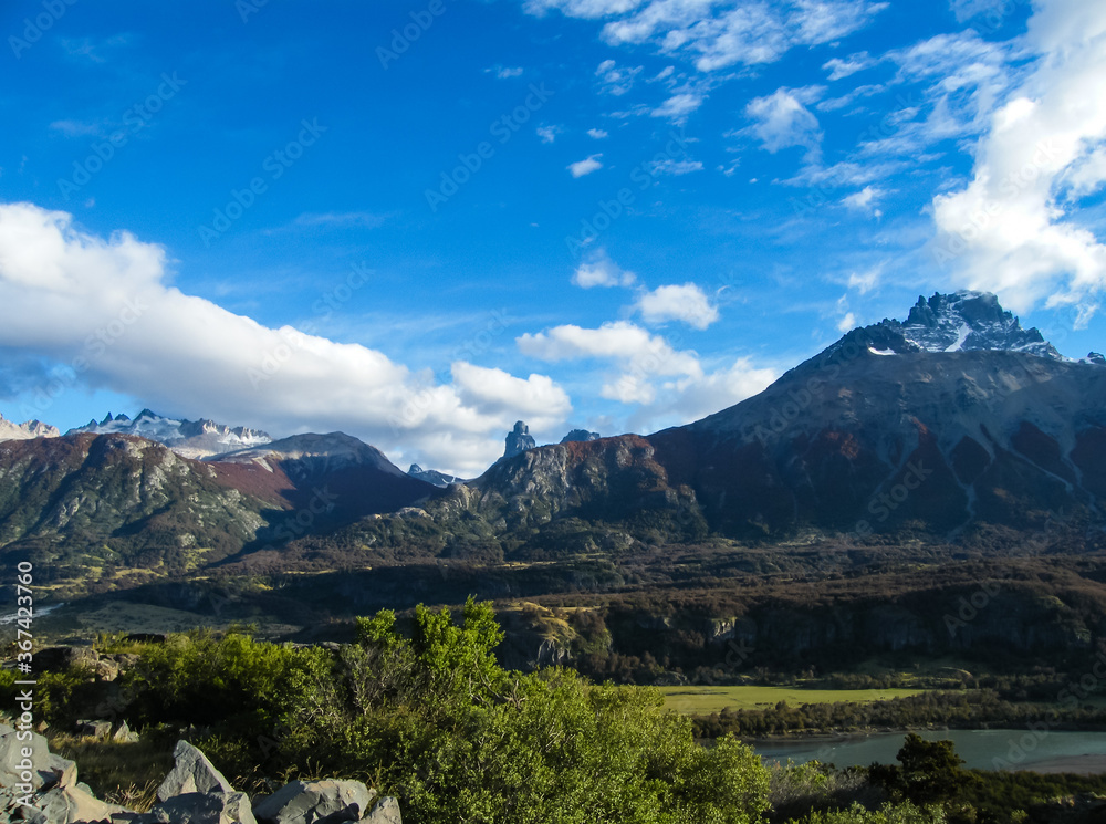 View of Cerro Castillo Mountain located south of Coyhaique View of Cerro Castillo Mountain located south of Coyhaique