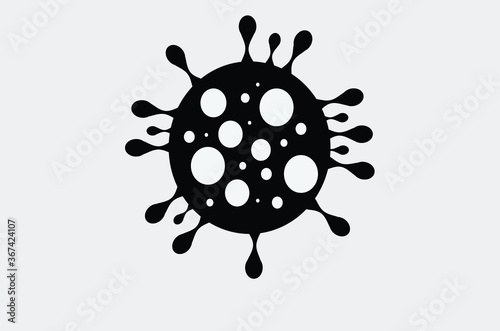This is black vector illustrator icon.Covid-19 corona virus bacteria disease graphic creative design warning on white isolated background 