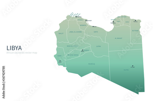 libya map. african countries vector map.