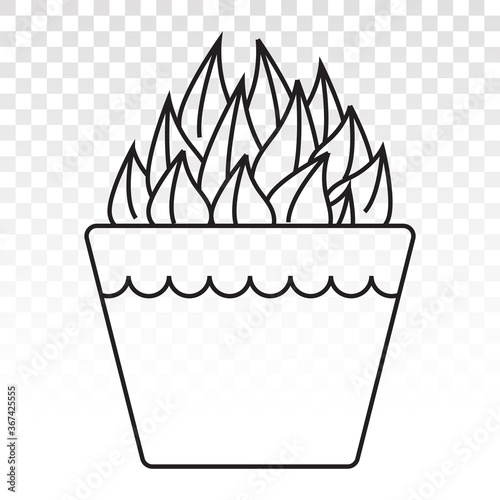 Haworthia Cooperi decorative plant line art icon for apps and websites