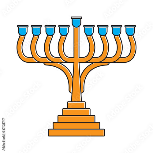 Candle holder / Hanukkah menorah flat color icon for the apps and website