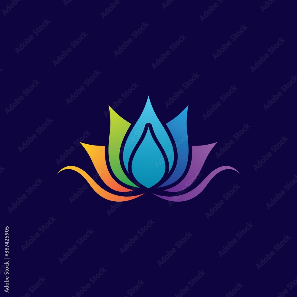 Gradient flower logo template vector icon Gradient flower logo template vector icon