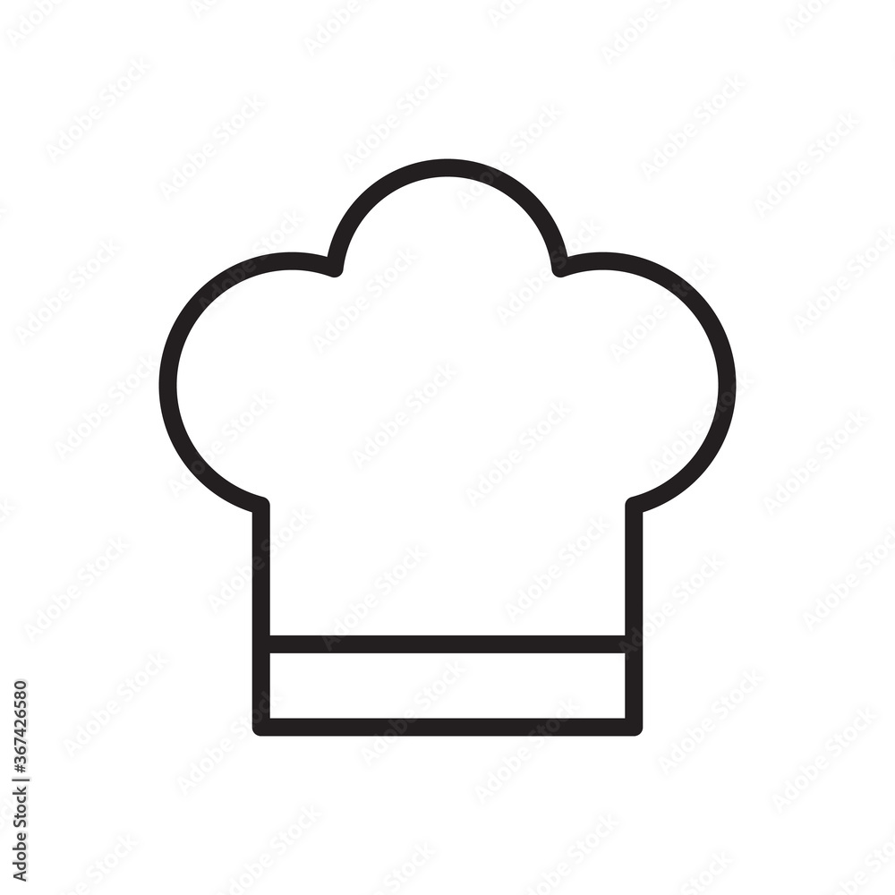 Chef hat icon vector illustration. Line style design. Chef hat icon vector illustration. Line style design.