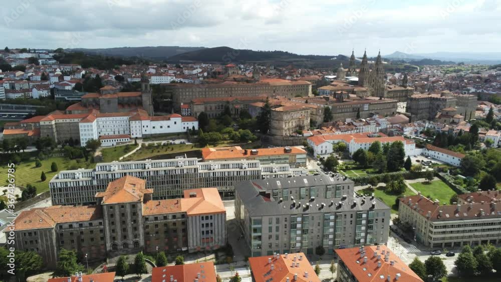 Santiago de Compostela, city of Galicia,Spain. Aerial Drone Video Santiago de Compostela, city of Galicia,Spain. Aerial Drone Video