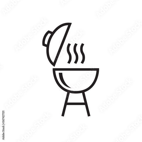 BBQ grill icon vector illustration. Line style design.